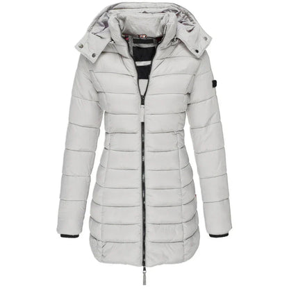 Drawstring Hooded Quilted Coat