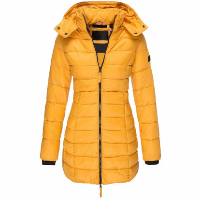 Drawstring Hooded Quilted Coat