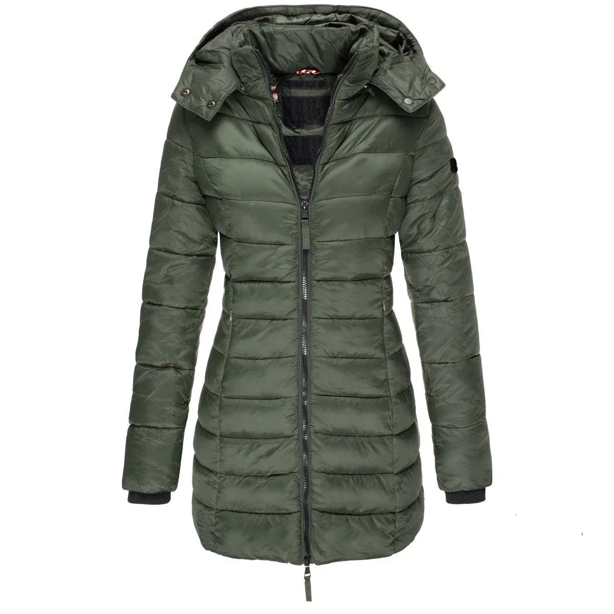 Drawstring Hooded Quilted Coat