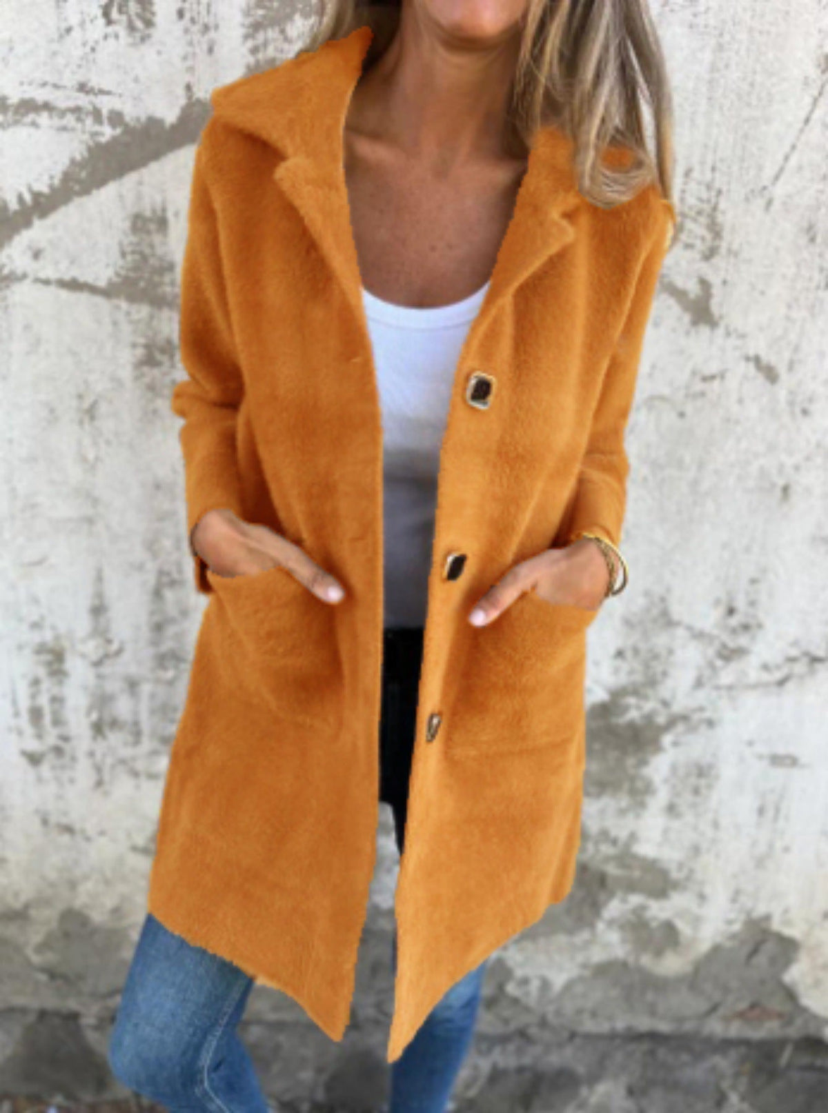 Button-Front Hooded Coat 2