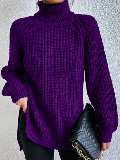 High-Neck Side-Slit Jumper