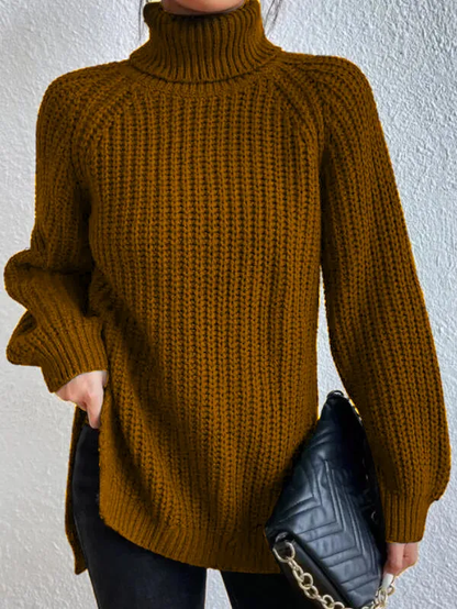 High-Neck Side-Slit Jumper