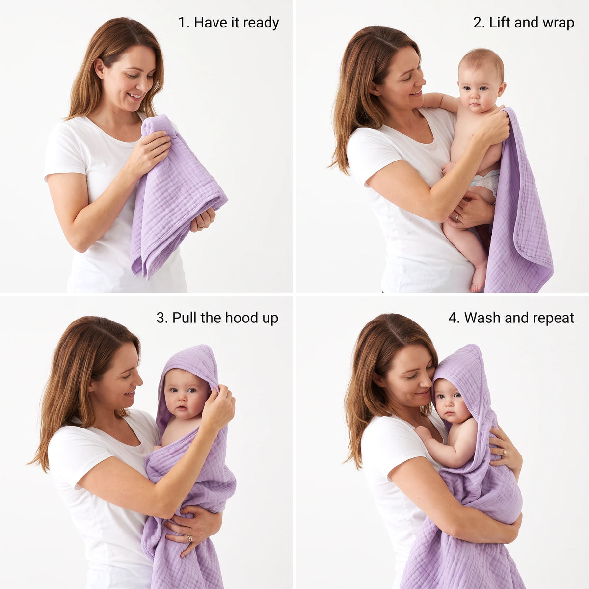 Sophia Newborn Hooded Baby Towel Set