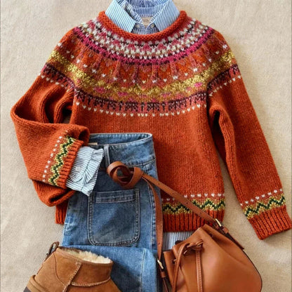 Puff-Sleeve Knit Top