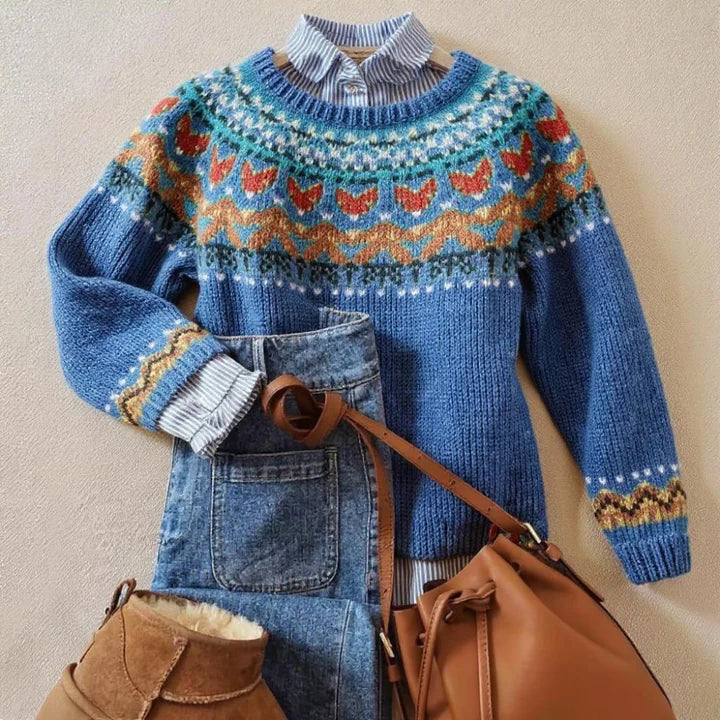Puff-Sleeve Knit Top