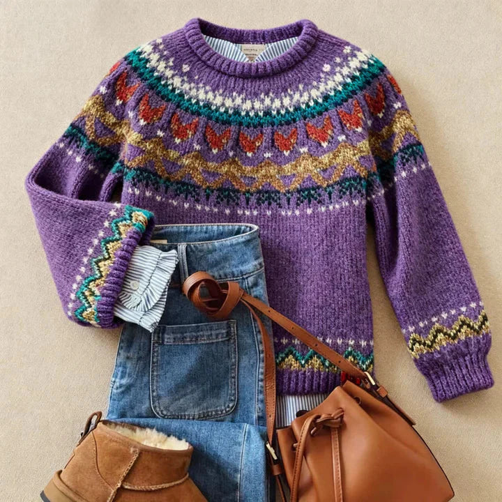 Puff-Sleeve Knit Top