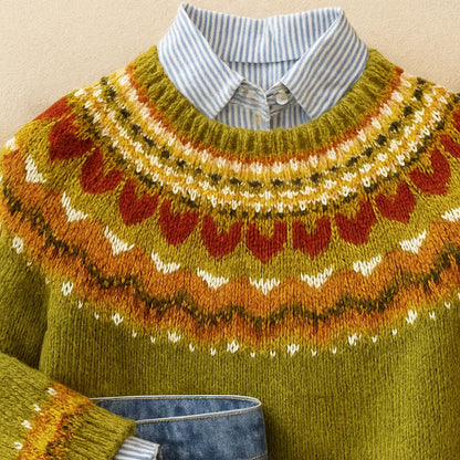 Puff-Sleeve Knit Top