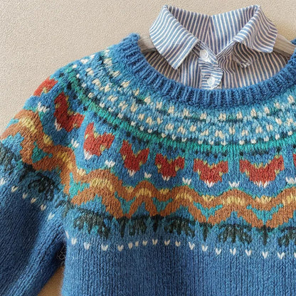 Puff-Sleeve Knit Top
