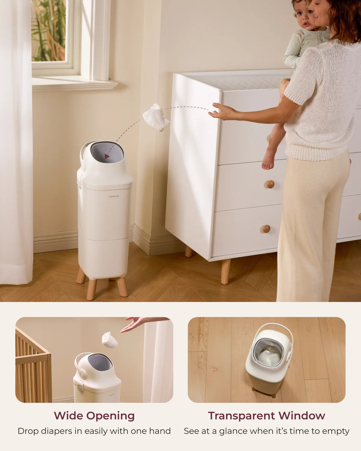 Sophia Triple Seal Diaper Pail Odor Control Baby Diaper Bin